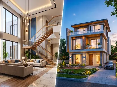 Residential Duplex Interior & Exterior Design
